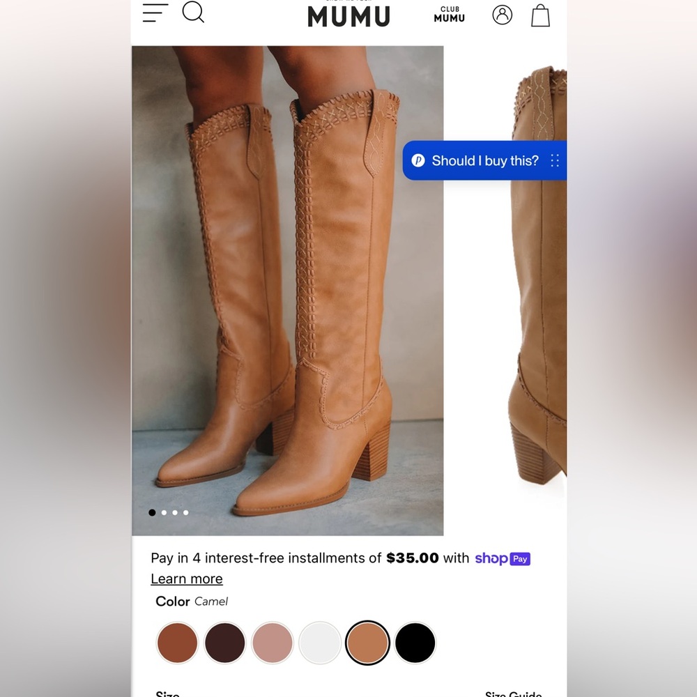 Finley Tall Knee High CAMEL COLORED* Western Boots show me your MUMU